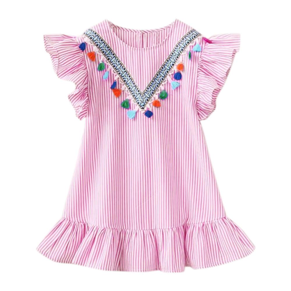 Toddler Dresses Stripes Print